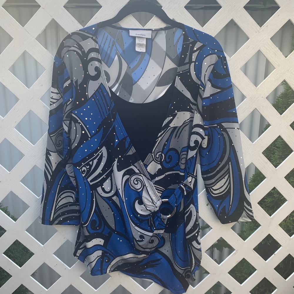 Dressbarn Sequin Asymmetric Top